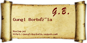 Gungl Borbála névjegykártya